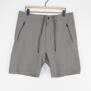 Mack Weldon Shorts Mens L Gray Active Perforated Zipper Pockets